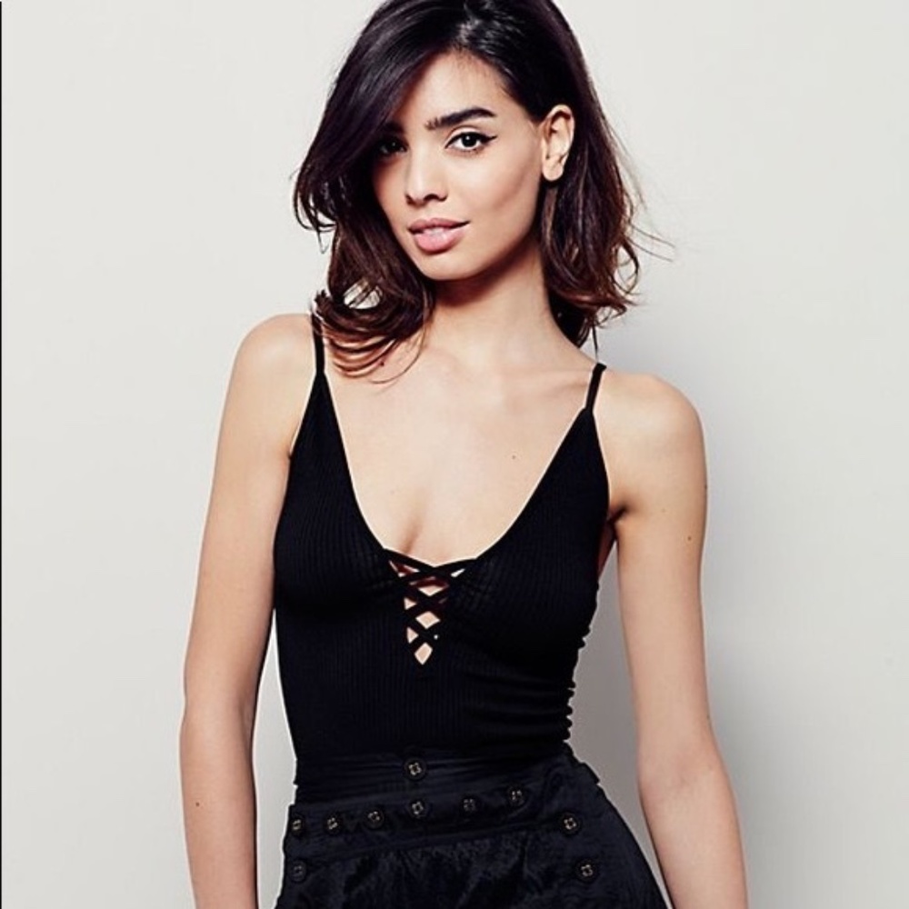 Free People Intimately Criss Cross Ribbed Tank